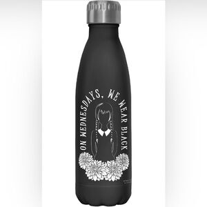 Gently Used Wednesday Addams Black Insulated Screw Top Water Bottle